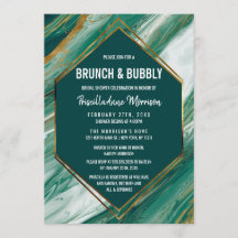 Emerald Gold Abstracte Agaat Marmeren Brunch Bubbl