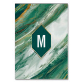 Emerald Gold Abstracte Agaat Marmeren Tafelnummer (Achterkant)