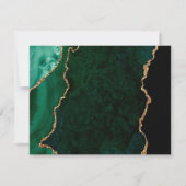 Emerald Gold Agaat Maaltijden Dark Wedding RSVP (Achterkant)