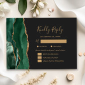 Emerald Gold Agaat Maaltijden Dark Wedding RSVP