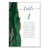 Emerald Gold Agate Green Script Wedding Kaart (Voorkant)