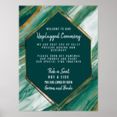Emerald Gold Agate Marble Unplugged Ceremony Poster (Voorkant)