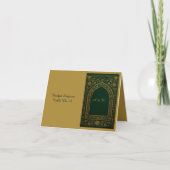 Emerald Gold Arabic arch Wedding  guest card Bedankkaart (Voorkant)