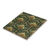 Emerald Gold Art Deco Pattern Tegeltje (Zijkant)