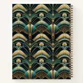 Emerald & Gold Art Deco thema uit de jaren twintig Notitieboek (Achterkant)