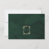 Emerald Gold Art Nouveau wedding meal choice RSVP (Achterkant)
