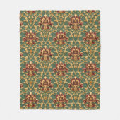 Emerald Gold Baroque Damask Fleece Deken (Voorkant)
