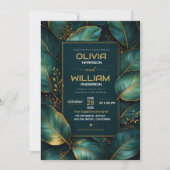 Emerald Gold Botanical Luxury Green Leaf  Kaart (Voorkant)