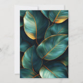 Emerald Gold Botanical Luxury Green Leaf  Kaart (Achterkant)