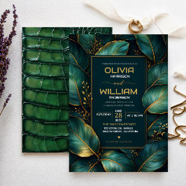 Emerald Gold Botanical Luxury Green Leaf Kaart