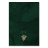 Emerald Gold Botanical Table Seating Chart cards Kaart (Achterkant)