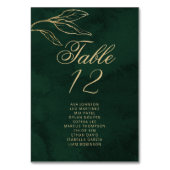 Emerald Gold Botanical Table Seating Chart cards Kaart (Voorkant)
