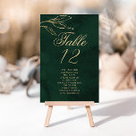 Emerald Gold Botanical Table Seating Chart cards Kaart<br><div class="desc">Emerald Gold Botanical Table Seating Chart cards
Matching items available.</div>