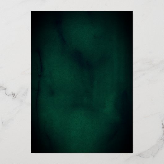 Emerald Gold Calligraphy Script Wedding Folie Uitnodiging (Achterkant)