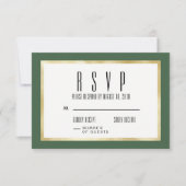 Emerald + Gold Classic Wedding Nodig RSVP-kaart ui RSVP Kaartje (Voorkant)