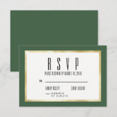 Emerald + Gold Classic Wedding Nodig RSVP-kaart ui RSVP Kaartje (Voorkant / Achterkant)