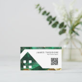 Emerald Gold Elegante Vastgoedmakelaars Visitekaartje (Staand voorkant)