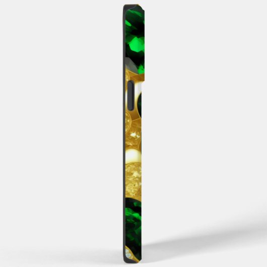 Emerald, Gold en Diamond Hearts Case-Mate iPhone Case (Achterkant / Rechts)