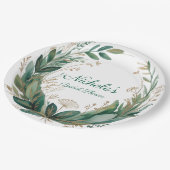 Emerald & Gold Floral Bridal Shower Papieren Bordje (Gekanteld)