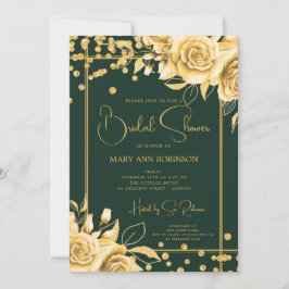 Emerald Gold Floral Glitter Vrijgezellenfeest Kaart