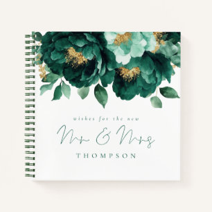 Emerald Gold Florals wenst nieuw Mr. Mrs Guest Boo Notitieboek