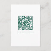 Emerald Gold Flowers Script QR Code Wedding Informatiekaartje (Achterkant)