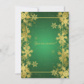 Emerald & Gold Folie Sneeuwvlokken Kerstfeest Kaart (Achterkant)