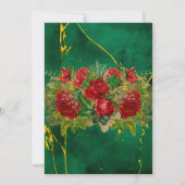 Emerald Gold Geometric Red Florals Couples Shower Kaart (Achterkant)