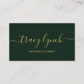 Emerald Gold Handgeschreven Script Kalligrafie Visitekaartje (Voorkant)