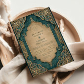 Emerald Gold Islamic Wedding Kaart