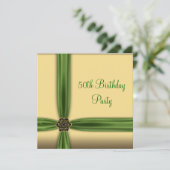 Emerald Gold Jewel 50e verjaardag uitnodiging (Staand voorkant)