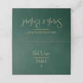 Emerald & Gold Jewel-Tone Wedding Plaatskaartje (Buitenkant ongevouwen)
