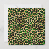 Emerald Gold Leopard Folie Gem Ribbon 30th Birthda Kaart (Achterkant)