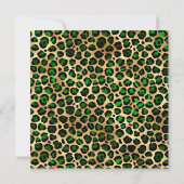 Emerald Gold Leopard Folie Gem Ribbon 40e verjaard Kaart (Achterkant)