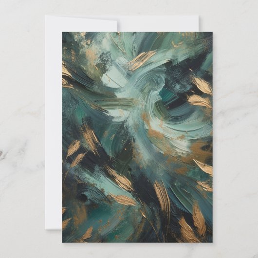 Emerald & Gold Love & Commitment Ceremony Kaart (Achterkant)