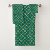 EMERALD GOLD MERMAID INSPIRED BATHROOM TOWEL SET BAD HANDDOEK (Insitu)