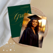 Emerald Gold Minimal Scripted Afstudeerder Ceremon Kaart