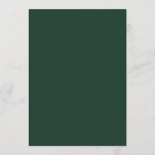 Emerald Gold Moderne Typografie Trouwtafel Menu (Achterkant)