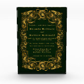 Emerald Gold Ornament Keepomwille Wedding Invite Fotoblokken (Voorkant)