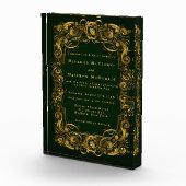 Emerald Gold Ornament Keepomwille Wedding Invite Fotoblokken (Rechts)