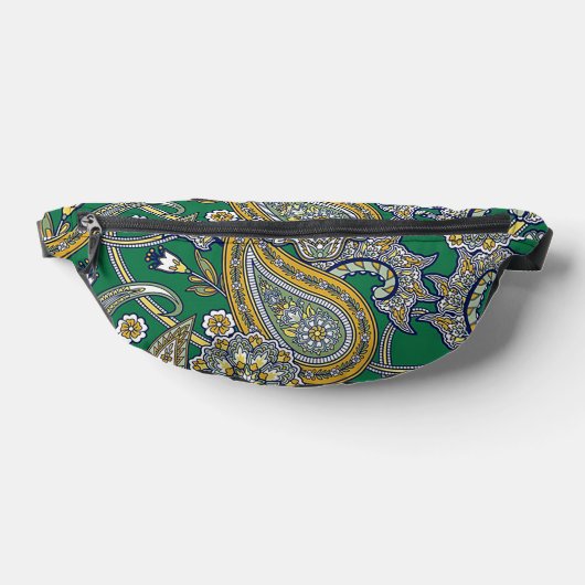 Emerald Gold Paisley Two-Sided Print Fanny-Pack Heuptasje (Liggend)