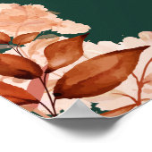 Emerald Gold Rustic Floral Wedding Welkomstbord Poster (Hoek)