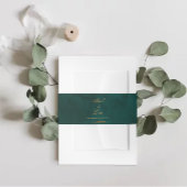 Emerald & Gold Script Font Wedding Uitnodigingen Wikkel
