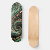 Emerald Gold Spiral Skateboard (Voorkant)
