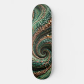 Emerald Gold Spiral Skateboard (Voorkant)