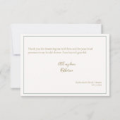 Emerald Gold Tea Elegant Vrijgezellenfeest dank u Bedankkaart (Achterkant)