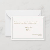 Emerald Gold Tea Elegant Vrijgezellenfeest dank u Notitiekaartje (Achterkant)