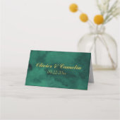 Emerald Gold Wedding Place Card Plaatskaartje (Achterkant)