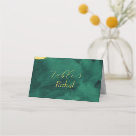Emerald Gold Wedding Place Card Plaatskaartje