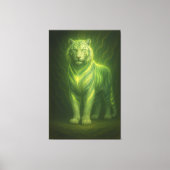Emerald Golden Glow White Tiger – Standing Lightfo Canvas Afdruk (Voorkant)